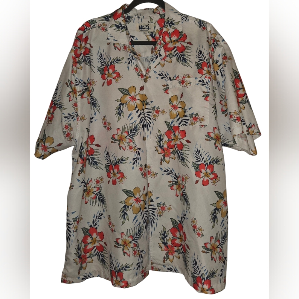 Uzzi Men's Hawaiian Shirt White Size XL